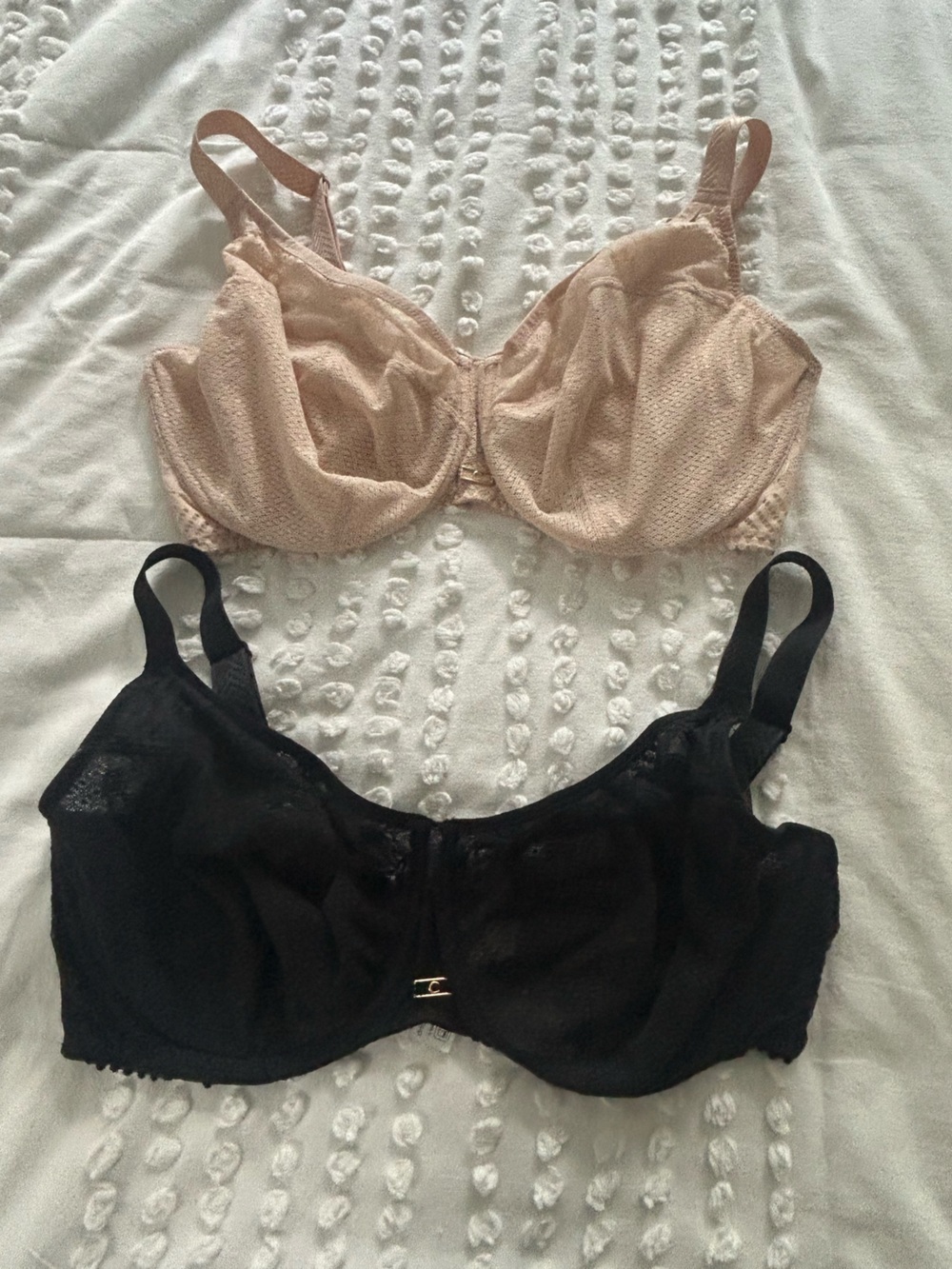Chantelle bras 36DDDD or 36G- black and nude